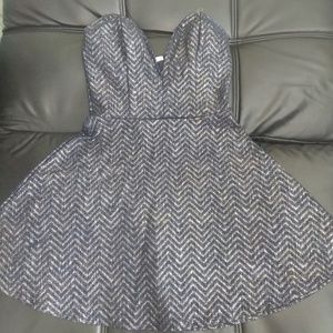 Strapless Plunging Skater Dress